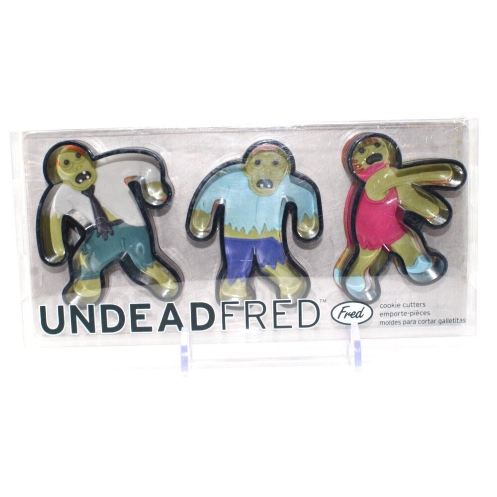 Undead Fred Halloween Zombie Cookie Cutters 3pc Walking Gingerbread Men NIP